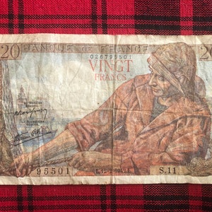Banque De France Vingt (20) Francs 1942, französisches Geld