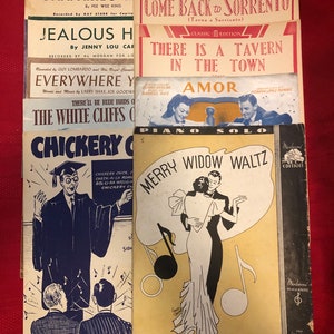 Sheet Music, Pick one, Bonaparte’s Retreat, Merry Widow Waltz, Broadway Rhythm, Everywhere You Go, Etc. 1930s 1940s