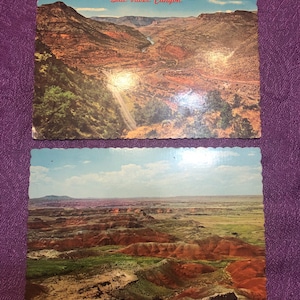 Cartoline di Bob Petley, tornanti attraverso il Salt River Canyon, Arizona e il deserto dipinto, Arizona settentrionale, inutilizzate, anni '70