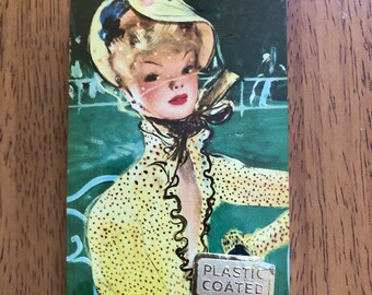 Vintage Playing Cards, Lady in Yellow, Sealed with Tax Stamp, Unopened, Not Used
