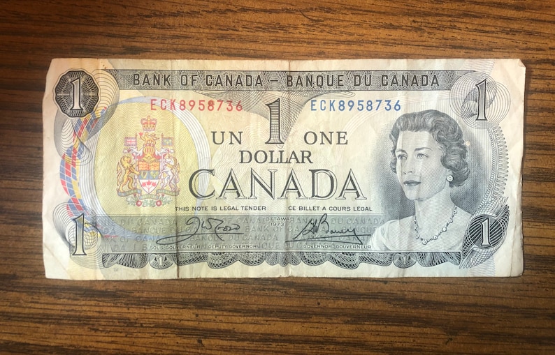 Canadian One Dollar Paper Bill 1973 Bank Of Canada Etsy canadian-one-dollar-paper-bill-1973-bank-of-canada-etsy
