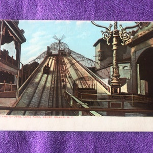 Carte postale Shooting the Chutes, Luna Park, Coney Island NY, 1910-1914, non utilisée