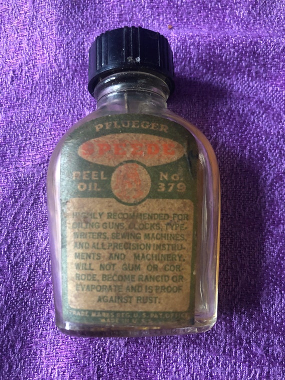 Vintage Pflueger Speede Reel Oil No. 379 Bottle, Owens-illinois Glass Co. 