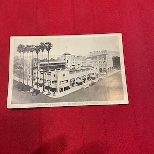 California Hotel, San Bernardino, California Postcard, vintage, Unused, Divided Back, 1920s, K54365