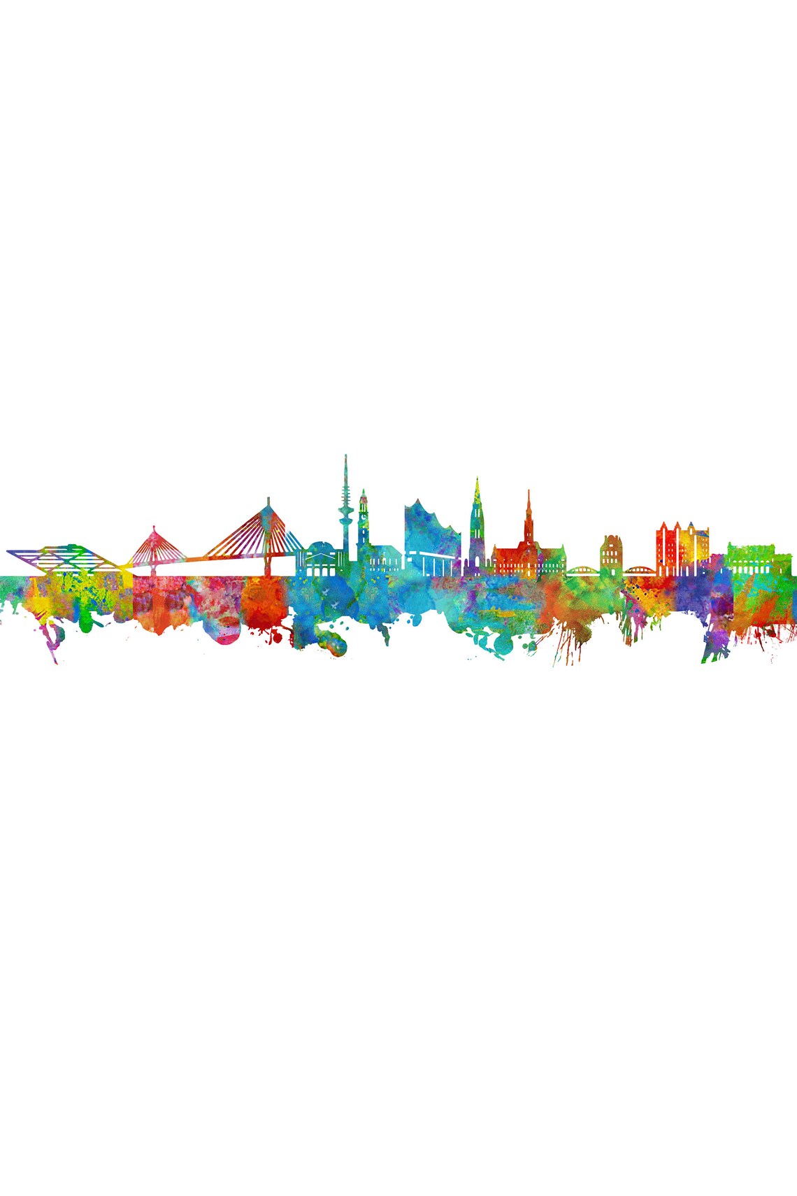 Hamburg Poster Hamburg Skyline Hamburg Print Hamburg Etsy