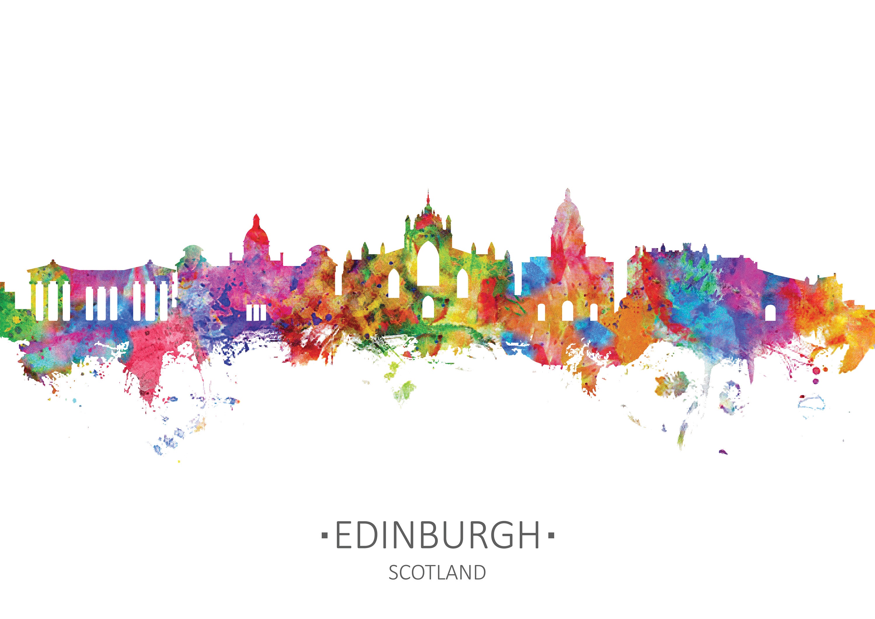 Edinburgh Skyline / Edinburgh Artwork / Edinburgh Painting / Etsy