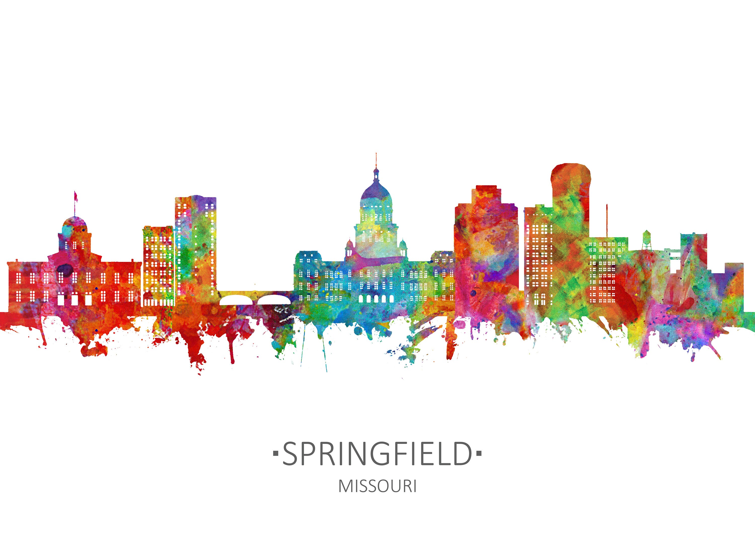 Springfield Missouri Skyline Springfield Decor Springfield Etsy
