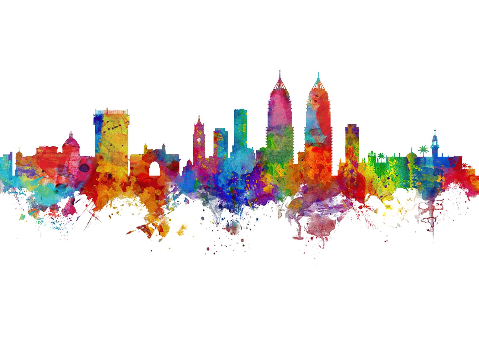 Mumbai Art Print / Mumbai Cityscape / Wall Art Mumbai / Mumbai Etsy