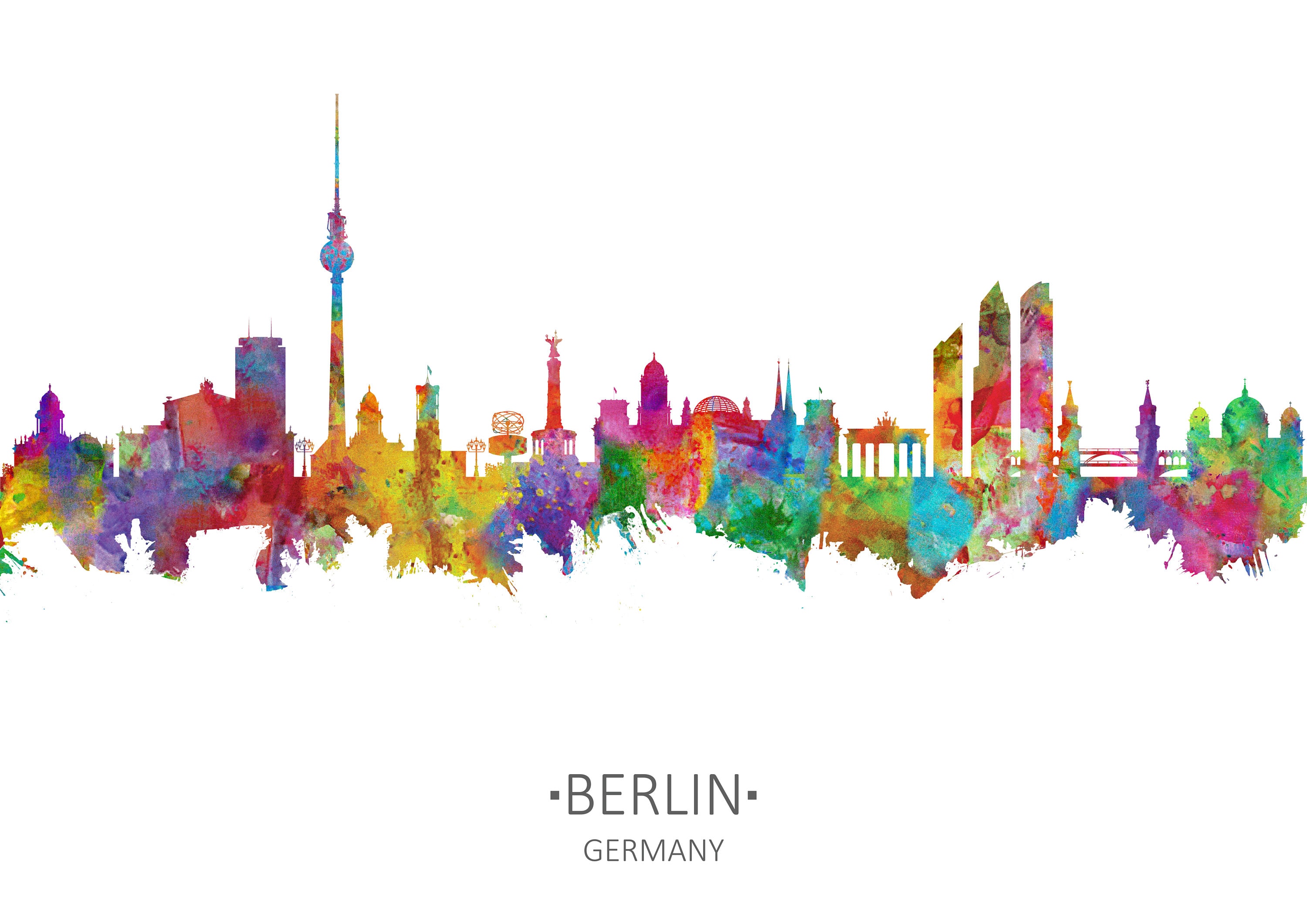 Berlin Artwork Berlin Skyline Print Berlin Watercolor Etsy Israel