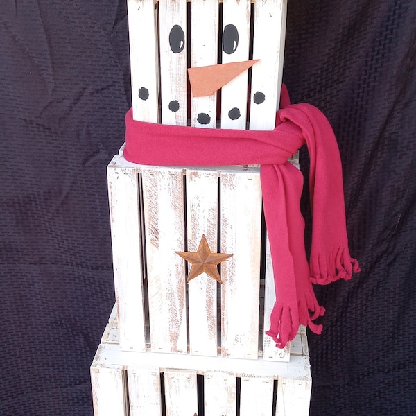 Snowman/ Crates snowman/ Snowman made of crates/ porch sitter/ fireplace sitter/Snowman decor