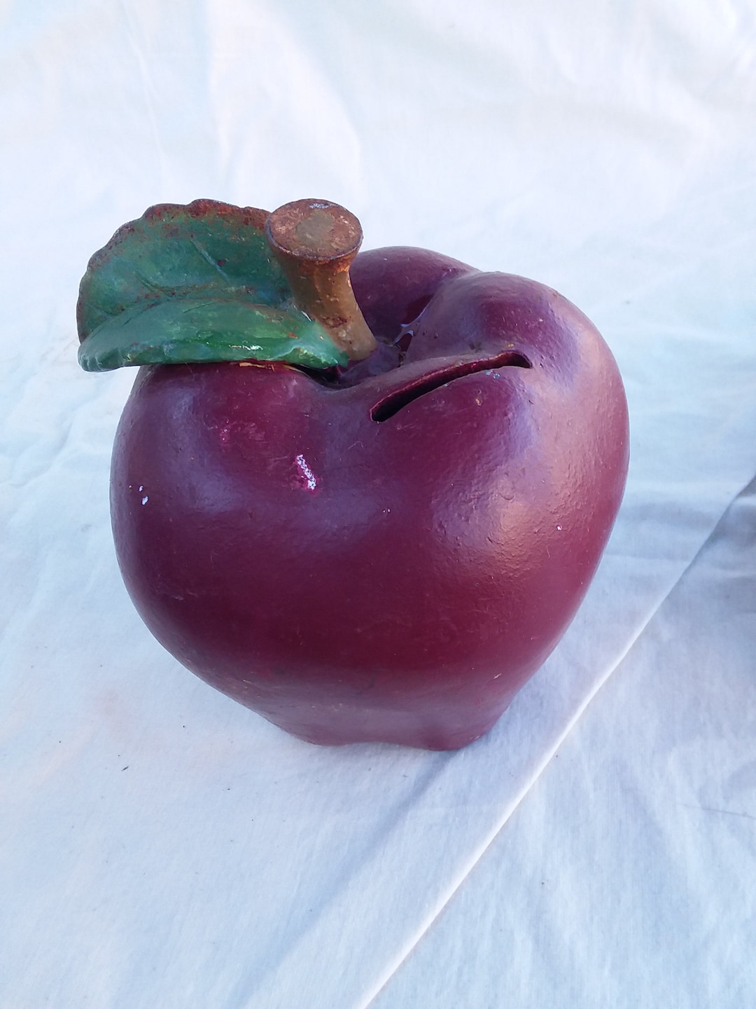 Cast Iron Apple Bank/apple Bank/bank/ Red Apple Bank/cast Iron Etsy