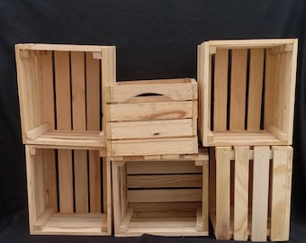 Handmade Wooden Crates with Handles/ small wooden crates/crates/wood crate