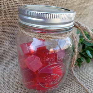 Vintage Dice in Mason jar / plain dice/ dice/ Red dice/Antique dice with no markings