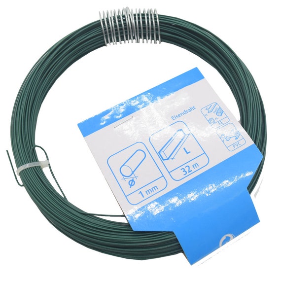 0.16 Eur/meter 32 M Iron Wire Green 1.0 Mm PVC Coated Binding Wire