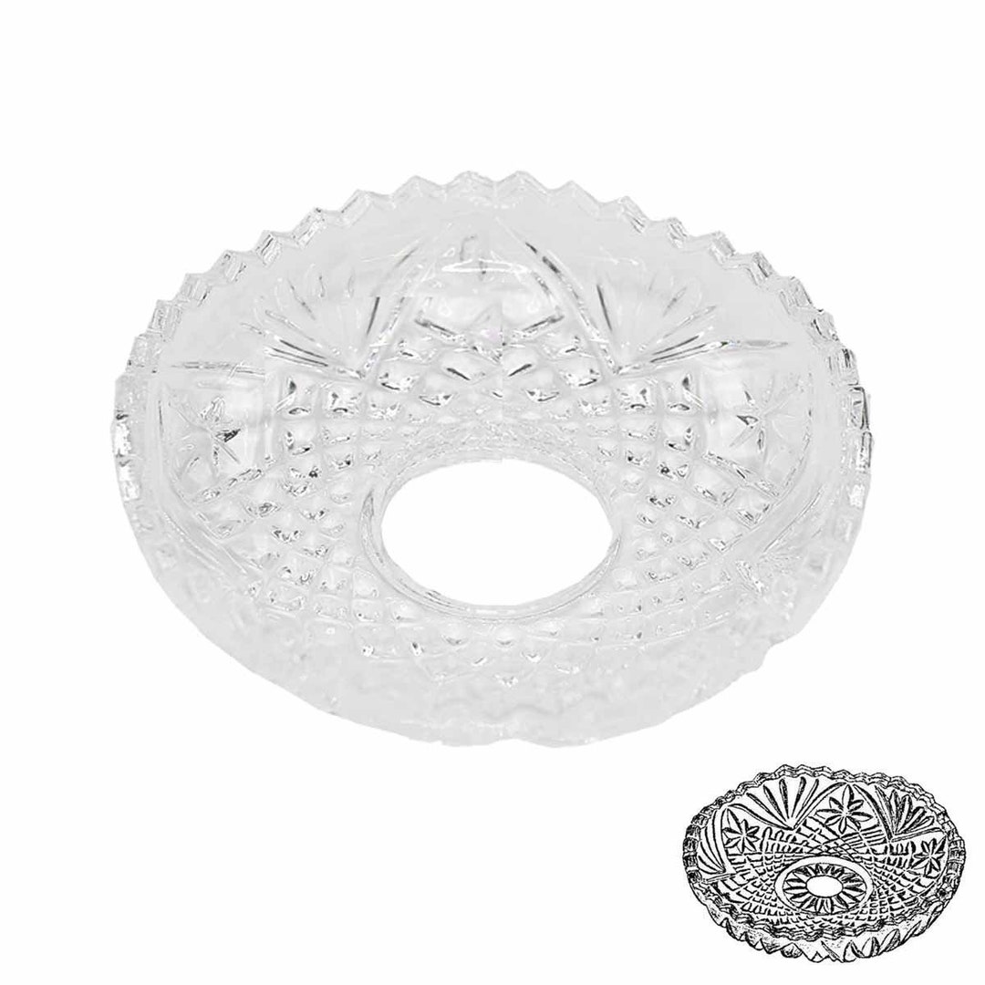 Crystal Glass Drip Tray Light Tray With 5x / 6x Drillings, Inner Hole