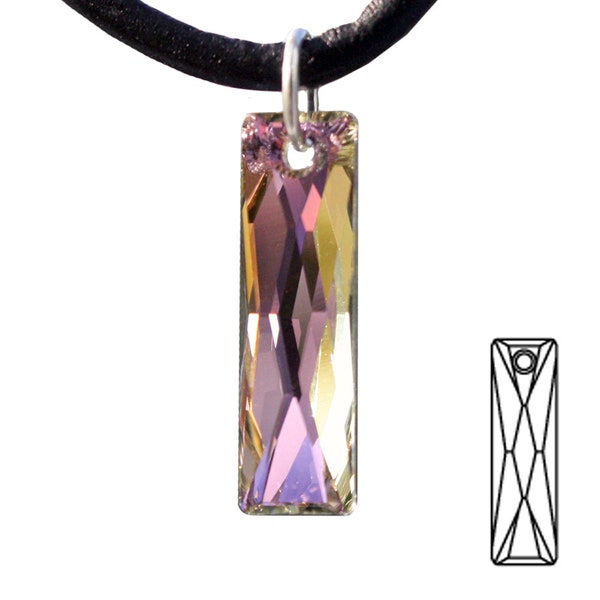 SWAROVSKI® pendant 6465 Queen Baguette ø 25 x 7 mm Crystal Vitrail Light (001VL)