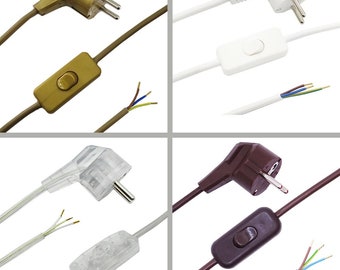 2 m connection cable Premium 3G with protective contact plug type CEE 7/7 and cord intermediate switch