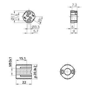 Lampenfassung für G4/GU4/GZ4/GX5.3/GY6.35 Fassung Niedervolt M10x1 Gewinde 20,8 Bild 5