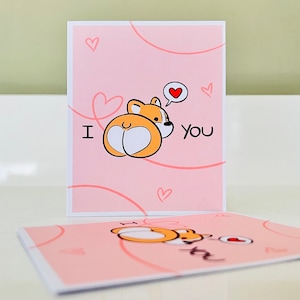 Corgis am Hintern Karte: Corgis Karte, Valentinstag Karte, Grußkarte, Karte Stock, Valentinstag, Geschenke, Happy Valentines, Valentinstag, ich liebe dich