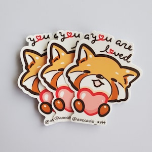 Pegatina de panda rojo: ChiChi "Eres amada"