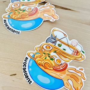 Anime Ramen Aufkleber: Anime, japanisch, Ramen, japanisches Essen, japanische Cartoon, Manga, kawaii, Aufkleber, exklusiv, Foodie, Geschenke, wasserfest
