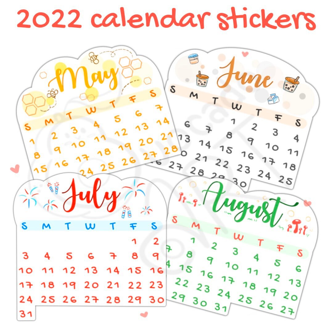 2022 Calendar Stickers | Etsy