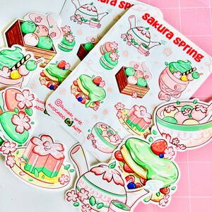 Pegatinas de Sakura: pegatinas de flor de cerezo, flor de Sakura, papelería de Sakura, pegatinas de planificador, pegatinas de diario, hoja de pegatinas, flor de cerezo