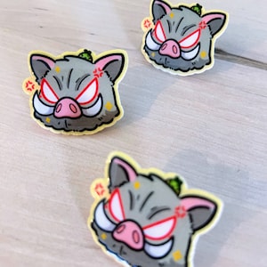 Anime Pin: Mini Pin, Handmade Pin, Anime Pin, Wild Boar, Demons, Assassin, Demon, handmade gift, accessories, Anime Gift, manga, enamel pins