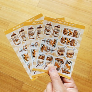 Red Panda Boba Sticker Sheet: Kawaii Planner Stickers