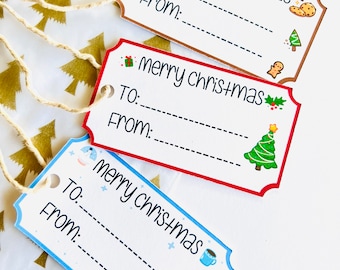 Christmas Gift Tags, Gingerbread man, Snow man, Christmas tree, Custom tags, gift tags, Bundle, tags, 10 tags, tags, handmade
