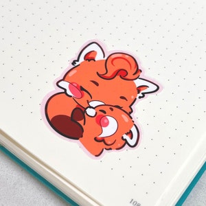 Pegatinas del día de San Valentín: pegatinas, pegatinas troqueladas, panda rojo, lindo, kawaii, Turning Red Mei Mei Pixar Disney, computadora portátil, regalo para ella, regalo