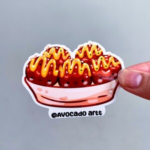 Takoyaki sticker, foodie sticker, sticker, Japanese food, food chibi, decal, laptop sticker, journal sticker, gift ideas, kawaii