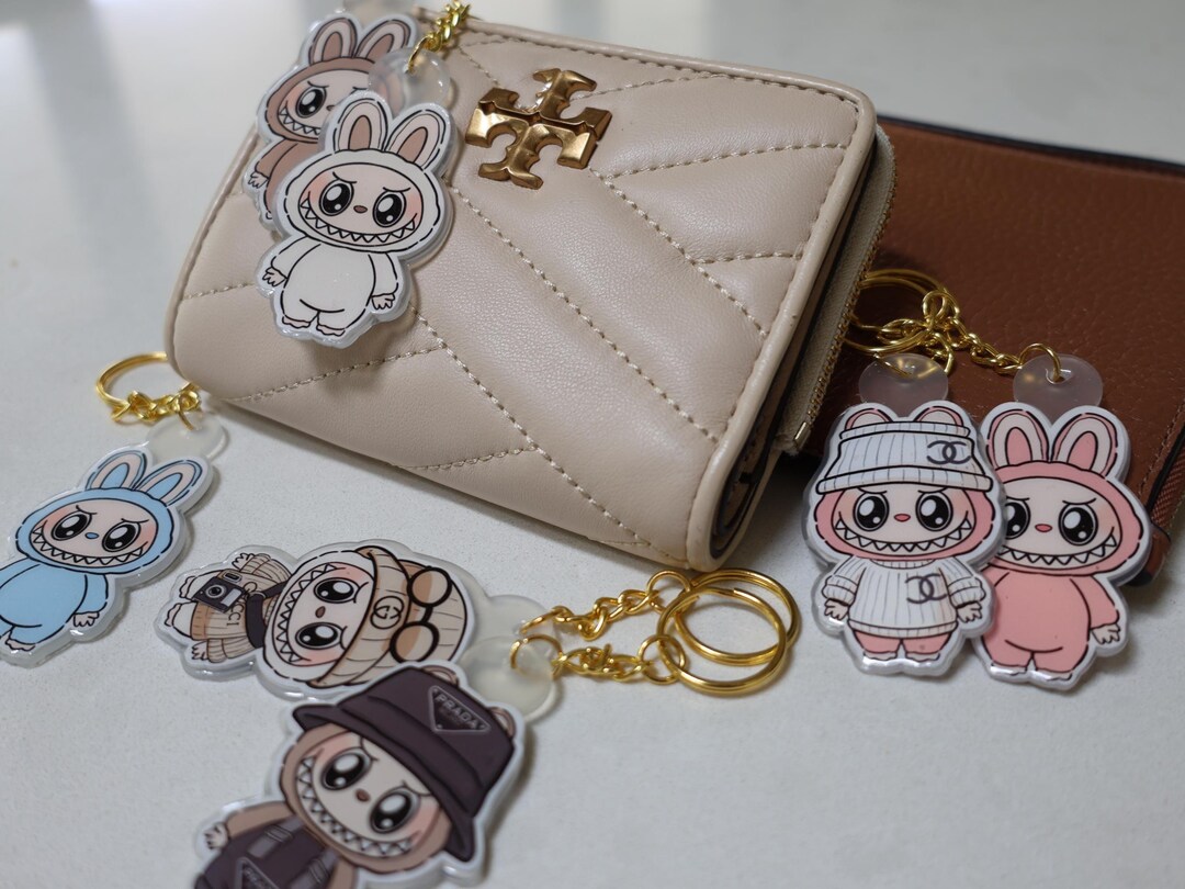Handmade Labubu Keychain: Gold Chain Bag Charm - Etsy UK