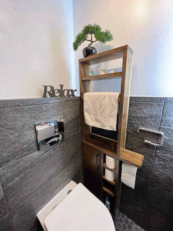 Rustic Wood Toilet Roll Paper Holder -  Hong Kong