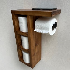 Rustic Wood Toilet Roll Paper Holder