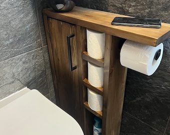 Porta rotolo di carta igienica in legno rustico