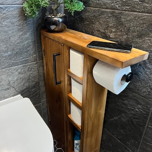 Rustic Wood Toilet Roll Paper Holder