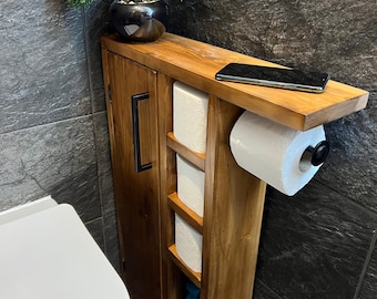 Rustic Wood Toilet Roll Paper Holder