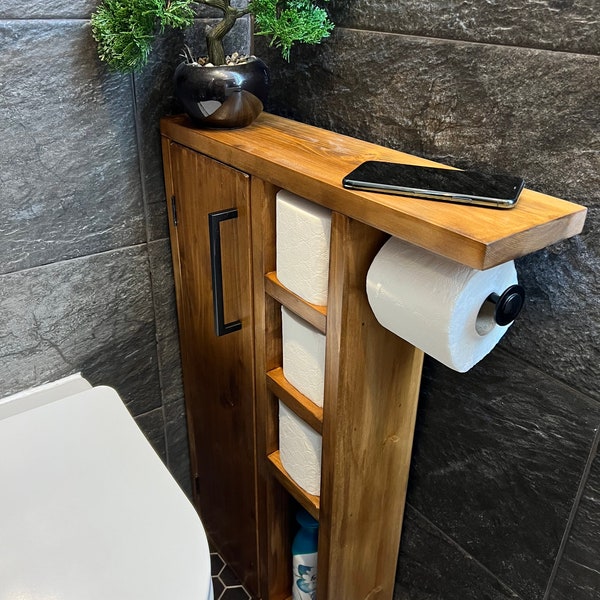 Rustic Wood Toilet Roll Paper Holder