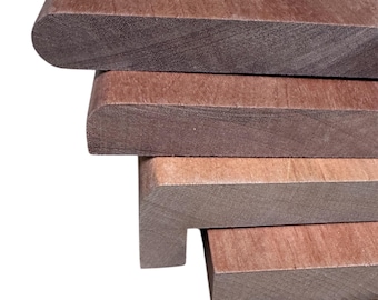 Alféizar de ventana de madera maciza de sapeli de 20-22 mm de grosor, varios tamaños y bordes