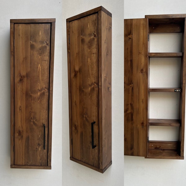 Rustic Wood Wall Mounted Bathroom Unit