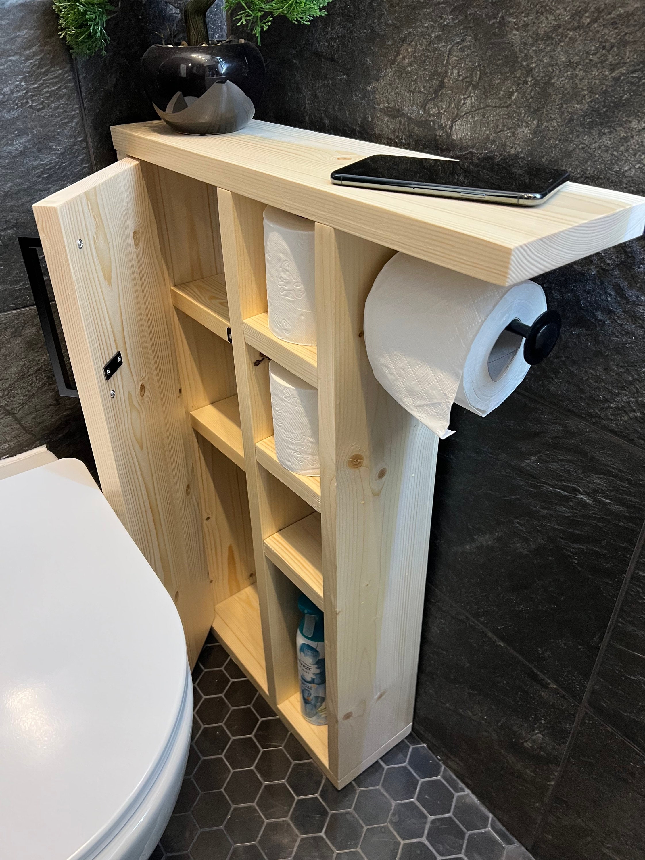 Rustic Wood Toilet Roll Paper Holder - Etsy