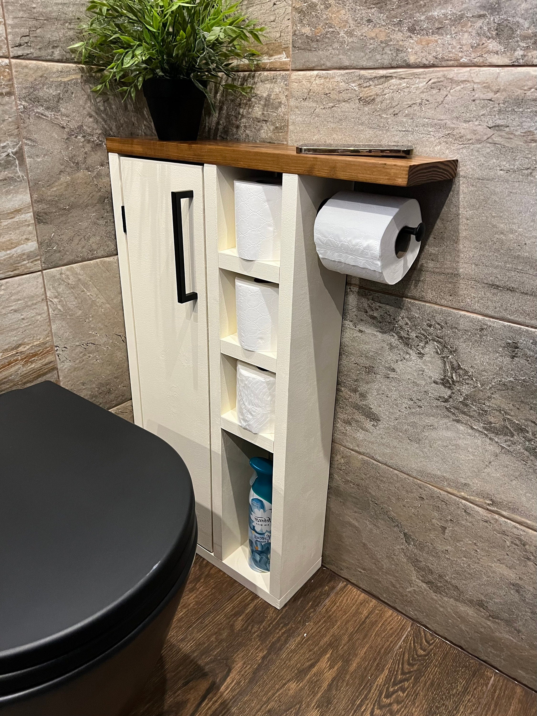 Rustic Wood Toilet Paper Holder Stand with Drawer – J JACKCUBE DESIGN