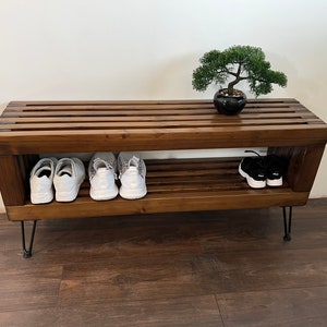 Exclusive designed handmade rustic wood shoe rack