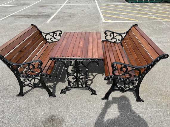 Cast iron 2024 bench set