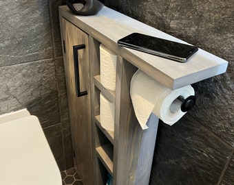 Porta rotolo di carta igienica in legno rustico