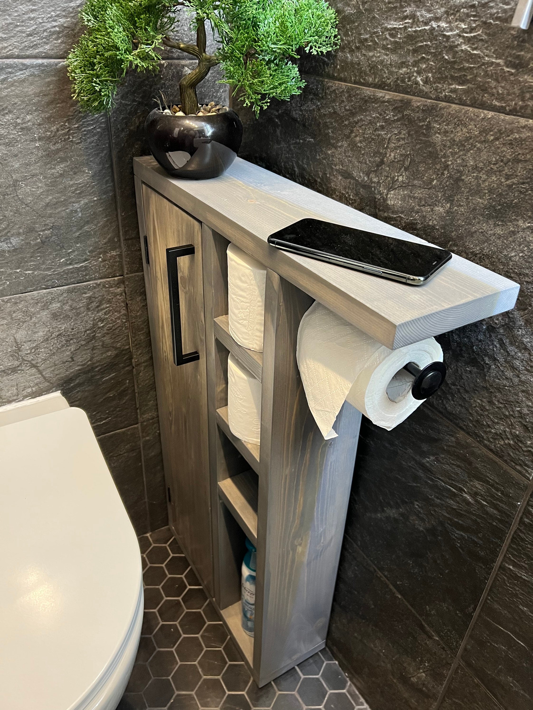 Rustic Wood Toilet Roll Paper Holder - HDM WOOD