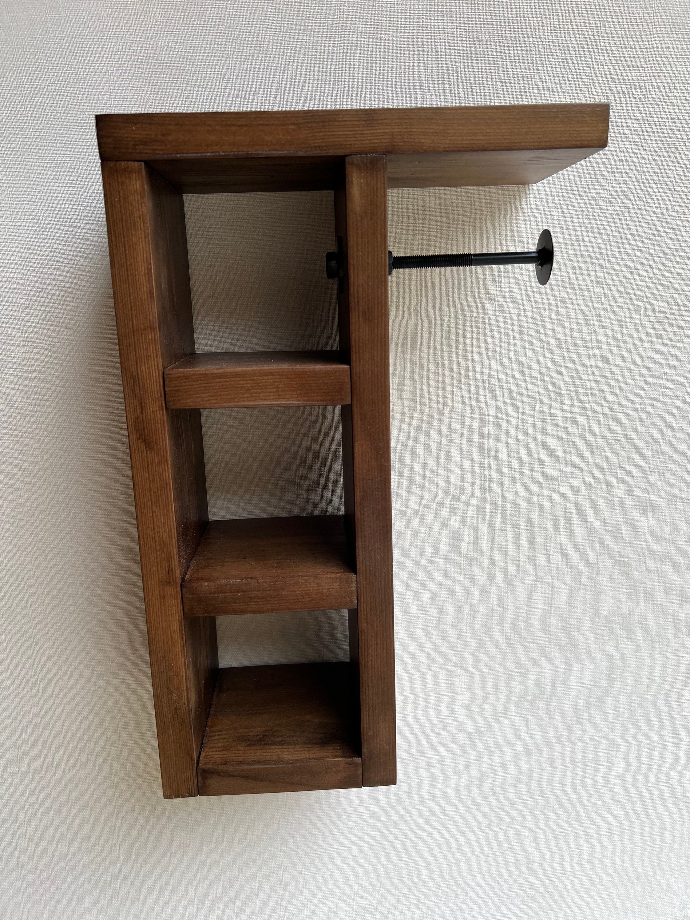 Rustic Wood Toilet Paper Holder Stand with Shelves Multiple Rolls – Father  Son Crafts