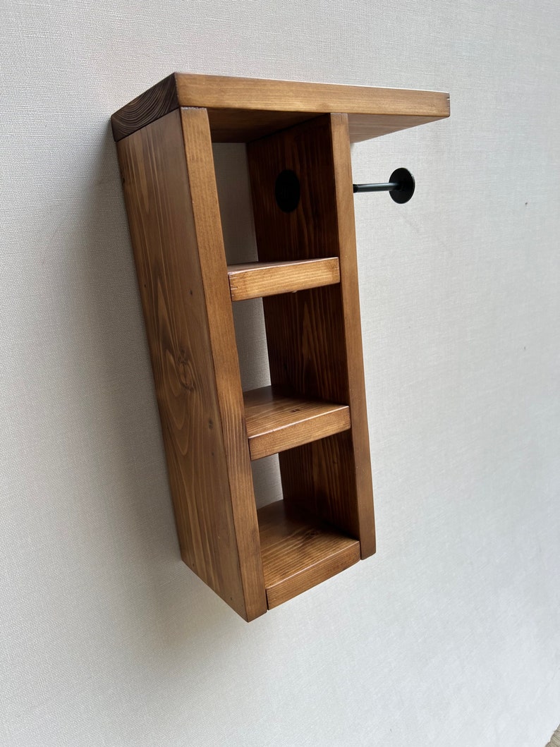 Rustic Wood Toilet Roll Paper Holder Etsy UK