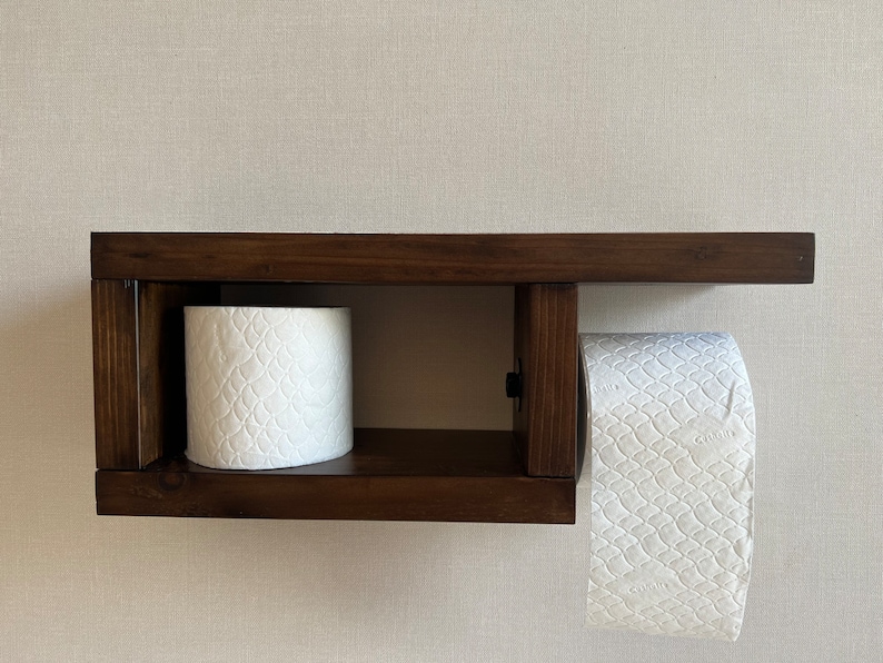 Rustic Wood Toilet Roll Paper Holder Etsy UK